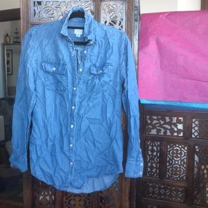 A New Day button front collared chambray shirt